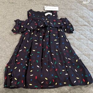 Sonia Rykiel Paris Black Dress with Multicolor Leaf Design